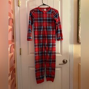 Lands' End Holiday plaid PJ zip-ups